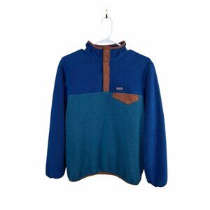 Patagonia Synchilla Snap Tee Fleece Pullover Youth XL 14 Blue Teal